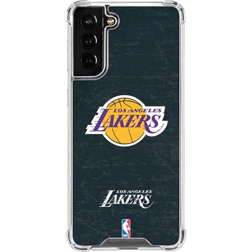 NBA Los Angeles Lakers Black Primary Logo Galaxy S21 FE Clear Case